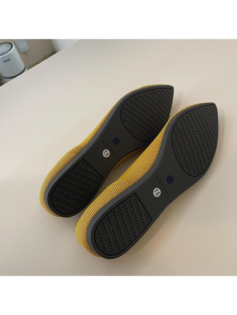 Rothy's The Point Marigold Yellow Flats Pointed Toe Women's Size 7.5 NWOT - Picture 5 of 6